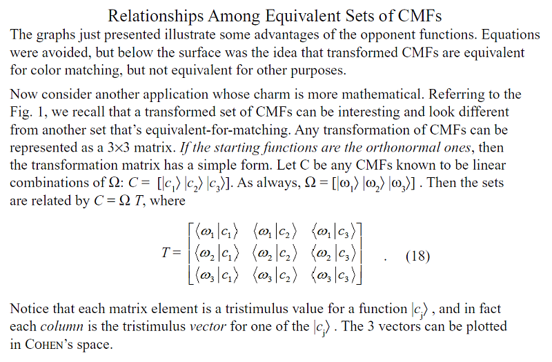 Relationships Among Equivalent Sets of CMFs