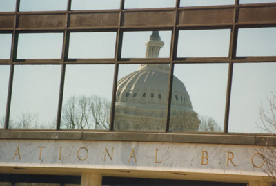 Teamsters Bldg reflecting the Capitol
